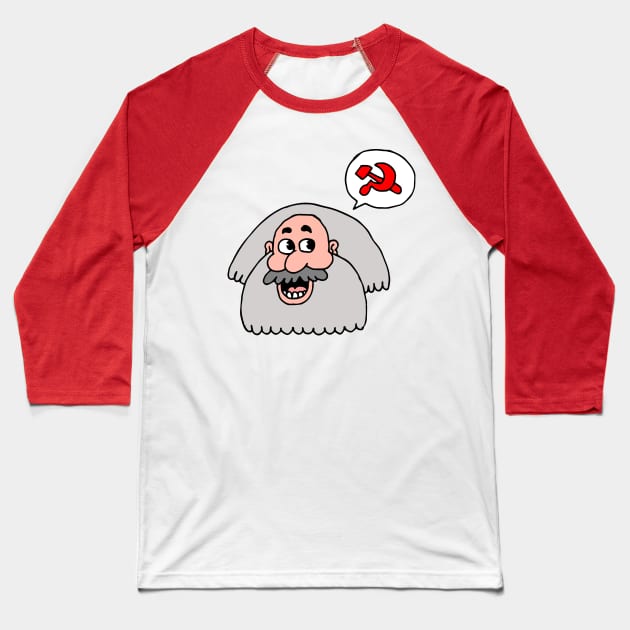 Kawaii Karl Marx Baseball T-Shirt by lucamendieta